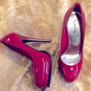 Bebe red high heels